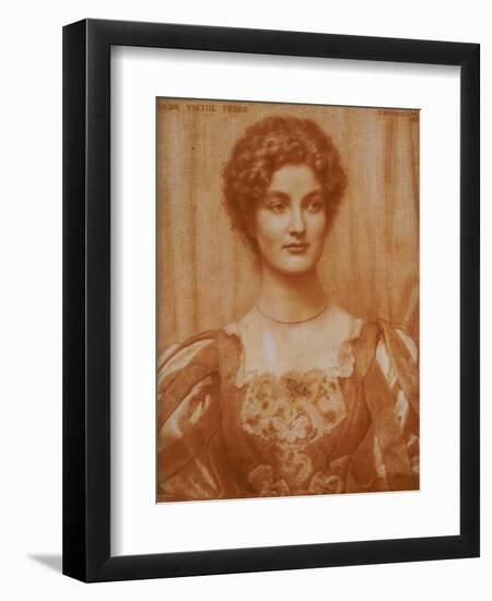 Portrait of Hilda Virtue Tebbs, 1897-Edward Robert Hughes-Framed Giclee Print