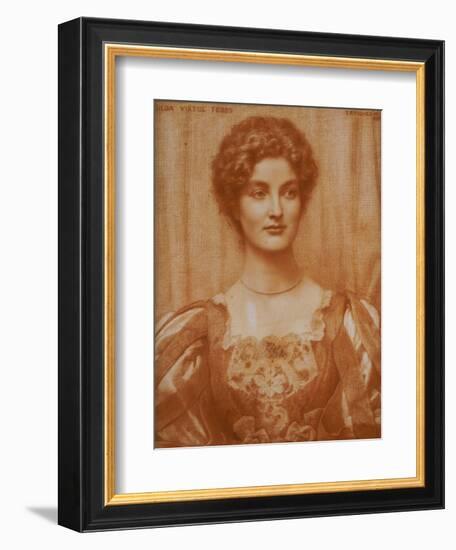 Portrait of Hilda Virtue Tebbs, 1897-Edward Robert Hughes-Framed Giclee Print