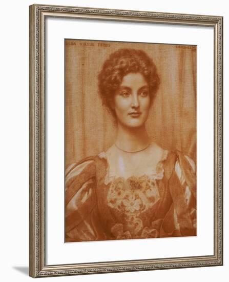 Portrait of Hilda Virtue Tebbs, 1897-Edward Robert Hughes-Framed Giclee Print