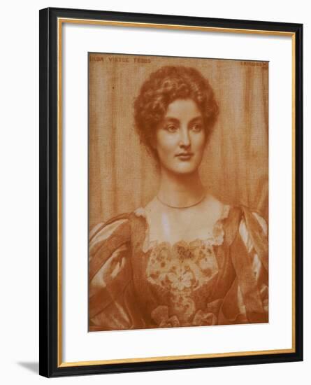 Portrait of Hilda Virtue Tebbs, 1897-Edward Robert Hughes-Framed Giclee Print