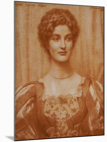 Portrait of Hilda Virtue Tebbs, 1897-Edward Robert Hughes-Mounted Giclee Print