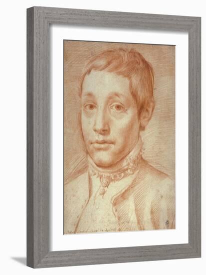 Portrait of His Son, Antonio Carracci, 1592-95-Agostino Carracci-Framed Giclee Print