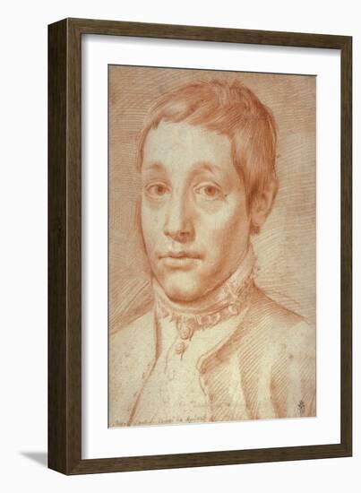 Portrait of His Son, Antonio Carracci, 1592-95-Agostino Carracci-Framed Giclee Print