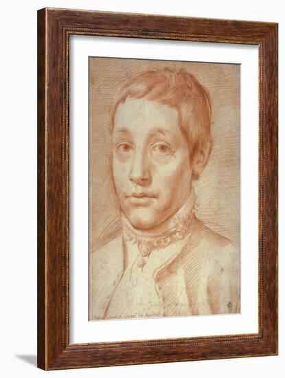 Portrait of His Son, Antonio Carracci, 1592-95-Agostino Carracci-Framed Giclee Print