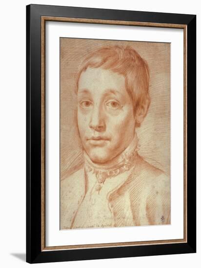 Portrait of His Son, Antonio Carracci, 1592-95-Agostino Carracci-Framed Giclee Print