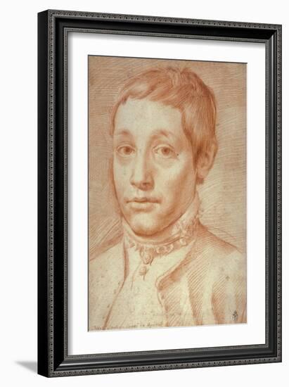 Portrait of His Son, Antonio Carracci, 1592-95-Agostino Carracci-Framed Giclee Print