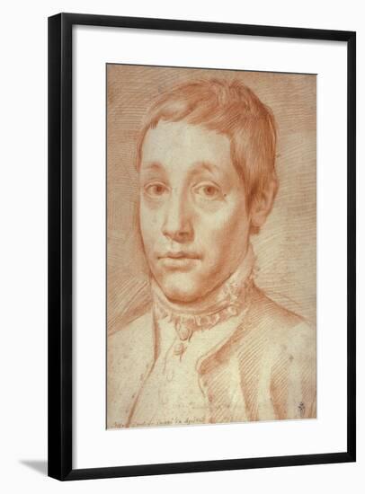 Portrait of His Son, Antonio Carracci, 1592-95-Agostino Carracci-Framed Giclee Print