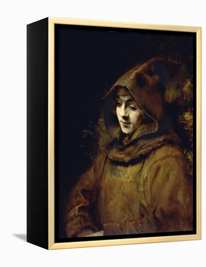 Portrait of His Son Titus, Dressed as a Monk-Rembrandt van Rijn-Framed Premier Image Canvas