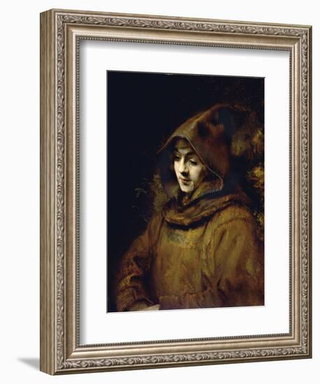 Portrait of His Son Titus, Dressed as a Monk-Rembrandt van Rijn-Framed Giclee Print