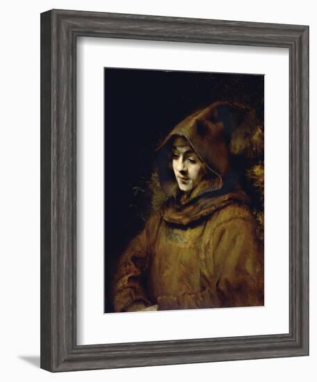 Portrait of His Son Titus, Dressed as a Monk-Rembrandt van Rijn-Framed Giclee Print