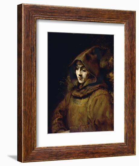 Portrait of His Son Titus, Dressed as a Monk-Rembrandt van Rijn-Framed Giclee Print