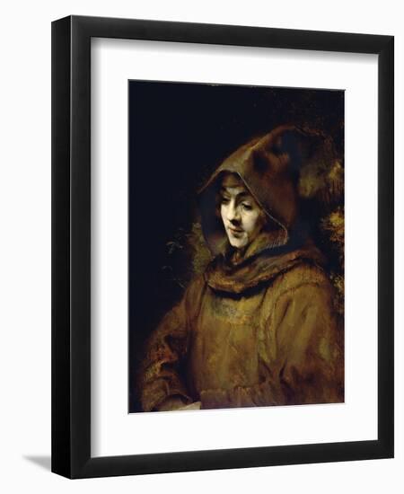 Portrait of His Son Titus, Dressed as a Monk-Rembrandt van Rijn-Framed Giclee Print