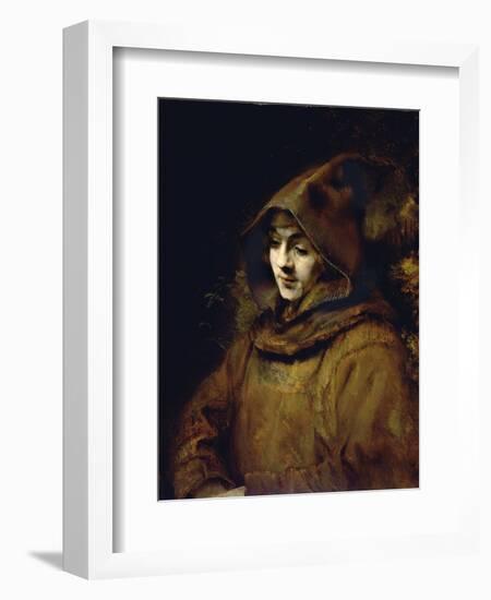 Portrait of His Son Titus, Dressed as a Monk-Rembrandt van Rijn-Framed Giclee Print