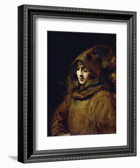 Portrait of His Son Titus, Dressed as a Monk-Rembrandt van Rijn-Framed Giclee Print