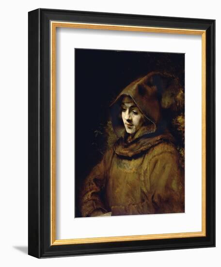 Portrait of His Son Titus, Dressed as a Monk-Rembrandt van Rijn-Framed Giclee Print