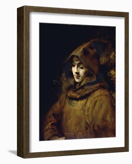 Portrait of His Son Titus, Dressed as a Monk-Rembrandt van Rijn-Framed Giclee Print