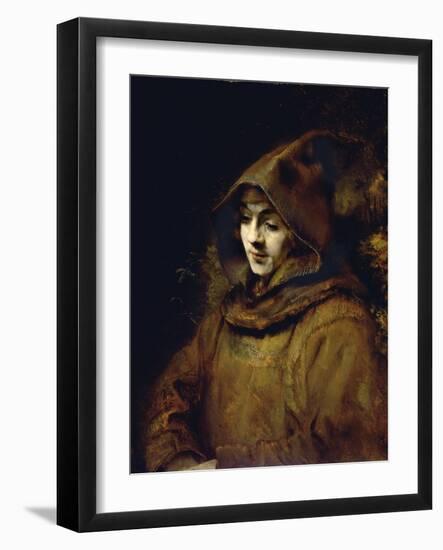 Portrait of His Son Titus, Dressed as a Monk-Rembrandt van Rijn-Framed Giclee Print