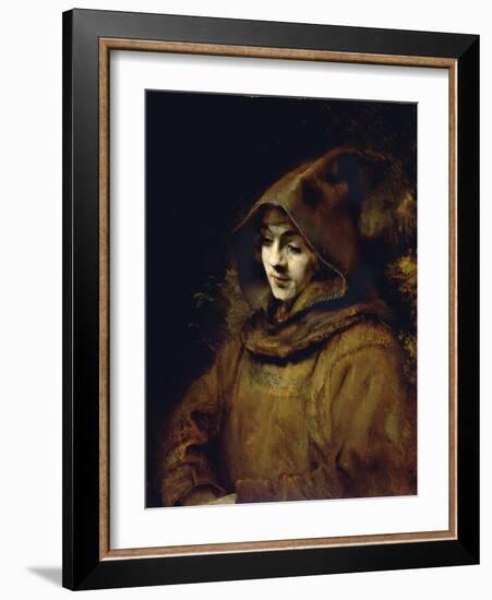 Portrait of His Son Titus, Dressed as a Monk-Rembrandt van Rijn-Framed Giclee Print