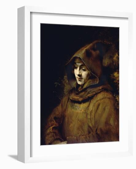 Portrait of His Son Titus, Dressed as a Monk-Rembrandt van Rijn-Framed Giclee Print