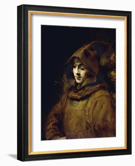 Portrait of His Son Titus, Dressed as a Monk-Rembrandt van Rijn-Framed Giclee Print