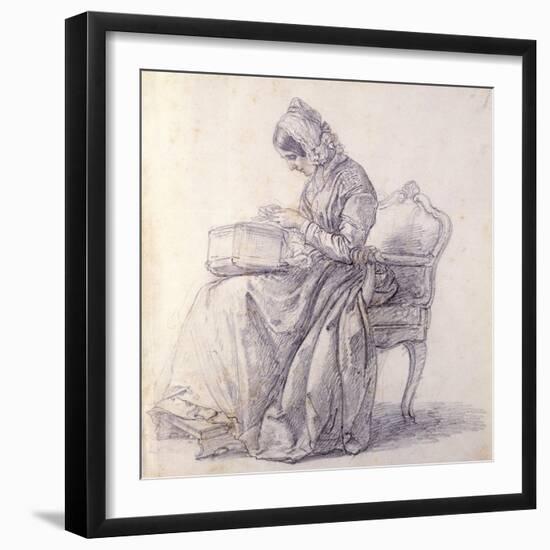 Portrait of His Wife-Francesco Hayez-Framed Giclee Print