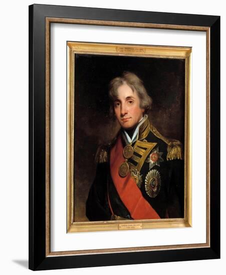 Portrait of Horatio Viscount Nelson Duke of Bronte (1758-1805) vice Admiral Painting by Georges Hea-George Peter Alexander Healy-Framed Giclee Print