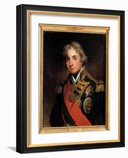 Portrait of Horatio Viscount Nelson Duke of Bronte (1758-1805) vice Admiral Painting by Georges Hea-George Peter Alexander Healy-Framed Giclee Print