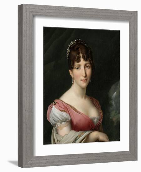 Portrait of Hortense de Beauharnais, Queen of Holland,1805-9-Anne-Louis Girodet de Roussy-Trioson-Framed Giclee Print