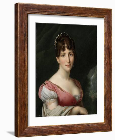 Portrait of Hortense de Beauharnais, Queen of Holland,1805-9-Anne-Louis Girodet de Roussy-Trioson-Framed Giclee Print