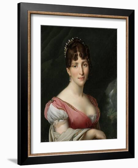 Portrait of Hortense de Beauharnais, Queen of Holland,1805-9-Anne-Louis Girodet de Roussy-Trioson-Framed Giclee Print