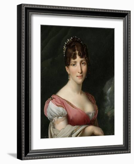 Portrait of Hortense de Beauharnais, Queen of Holland,1805-9-Anne-Louis Girodet de Roussy-Trioson-Framed Giclee Print
