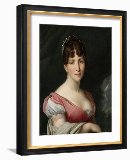 Portrait of Hortense de Beauharnais, Queen of Holland,1805-9-Anne-Louis Girodet de Roussy-Trioson-Framed Giclee Print