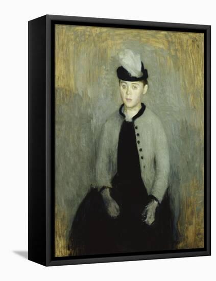 Portrait of Ida Ilsted, Aged Twenty-One, Seated Three-Quarter Length-Vilhelm Hammershoi-Framed Premier Image Canvas