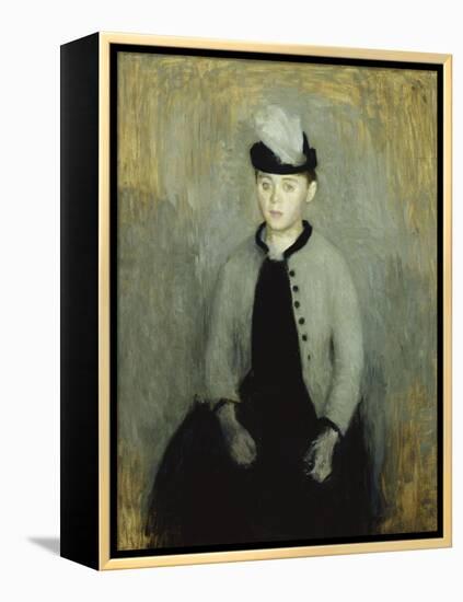 Portrait of Ida Ilsted, Aged Twenty-One, Seated Three-Quarter Length-Vilhelm Hammershoi-Framed Premier Image Canvas