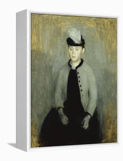 Portrait of Ida Ilsted, Aged Twenty-One, Seated Three-Quarter Length-Vilhelm Hammershoi-Framed Premier Image Canvas