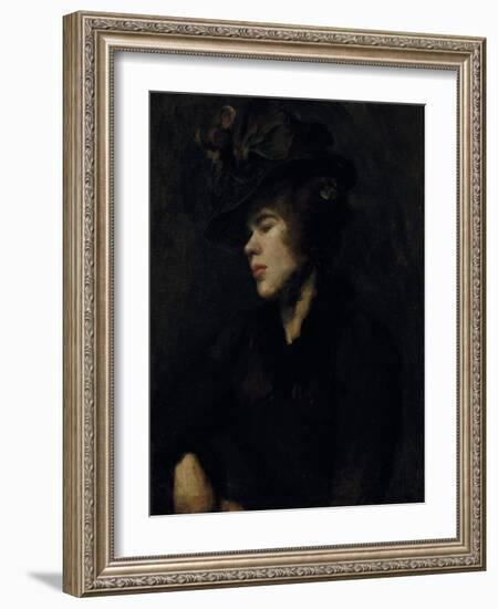 Portrait of Ida Nettleship (Oil on Canvas)-William Rothenstein-Framed Giclee Print