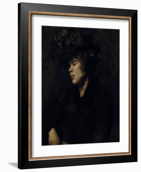 Portrait of Ida Nettleship (Oil on Canvas)-William Rothenstein-Framed Giclee Print