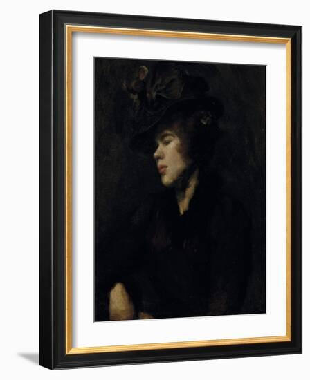 Portrait of Ida Nettleship (Oil on Canvas)-William Rothenstein-Framed Giclee Print