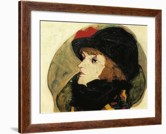 Portrait of Ida Roessler-Egon Schiele-Framed Art Print