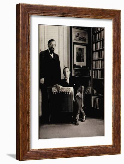 Portrait of Igor Stravinsky and Claude Debussy at the Time of the Diaghilev Ballets 'Jeux' and…-Erik Satie-Framed Giclee Print