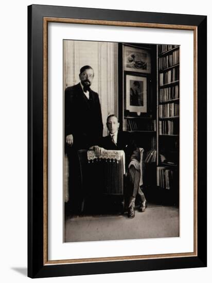 Portrait of Igor Stravinsky and Claude Debussy at the Time of the Diaghilev Ballets 'Jeux' and…-Erik Satie-Framed Giclee Print