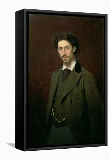 Portrait of Ilya Efimovich Repin, 1876-Ivan Nikolaevich Kramskoy-Framed Premier Image Canvas