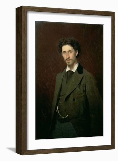 Portrait of Ilya Efimovich Repin, 1876-Ivan Nikolaevich Kramskoy-Framed Giclee Print