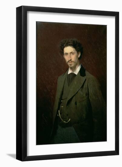 Portrait of Ilya Efimovich Repin, 1876-Ivan Nikolaevich Kramskoy-Framed Giclee Print