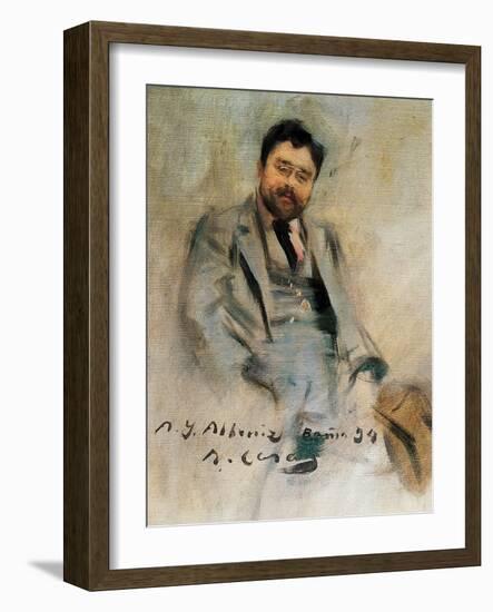 Portrait of Isaac Albeniz at 34 Years Old (Oil on Canvas)-Ramon Casas i Carbo-Framed Giclee Print