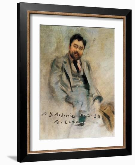 Portrait of Isaac Albeniz at 34 Years Old (Oil on Canvas)-Ramon Casas i Carbo-Framed Giclee Print