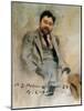 Portrait of Isaac Albeniz at 34 Years Old (Oil on Canvas)-Ramon Casas i Carbo-Mounted Giclee Print