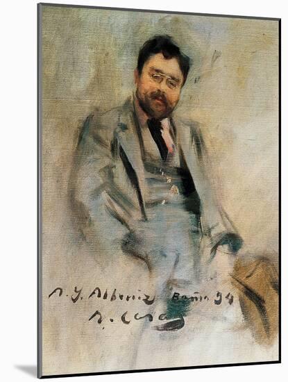 Portrait of Isaac Albeniz at 34 Years Old (Oil on Canvas)-Ramon Casas i Carbo-Mounted Giclee Print