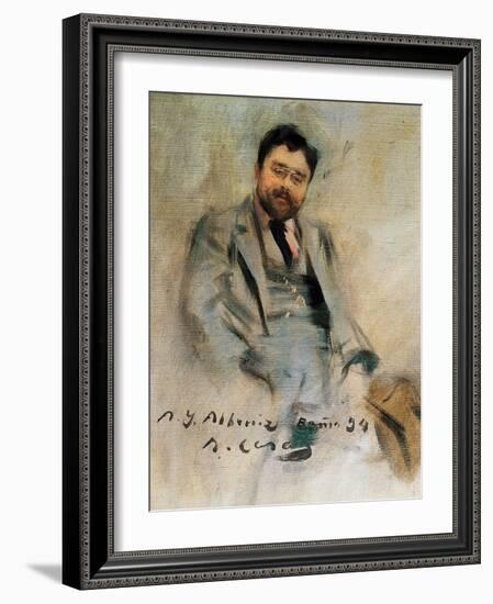 Portrait of Isaac Albeniz at 34 Years Old (Oil on Canvas)-Ramon Casas i Carbo-Framed Giclee Print