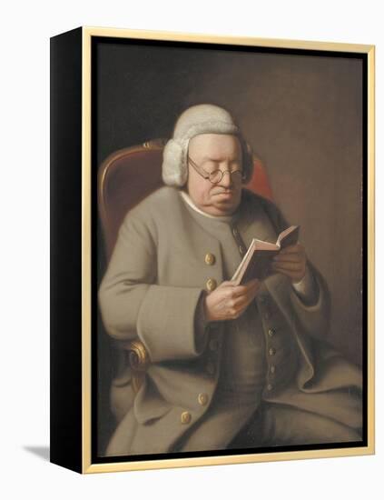 Portrait of Isaac Brodeau Reading a Book, 18th Century-George Roth-Framed Premier Image Canvas